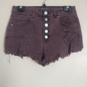 Refuge Faded Purple Distressed Denim Shorts Women's Size 8